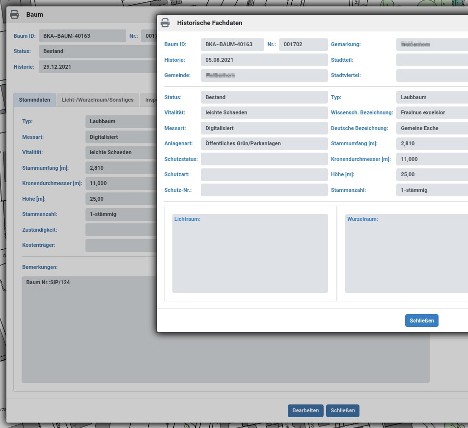Baumkataster Historie UI