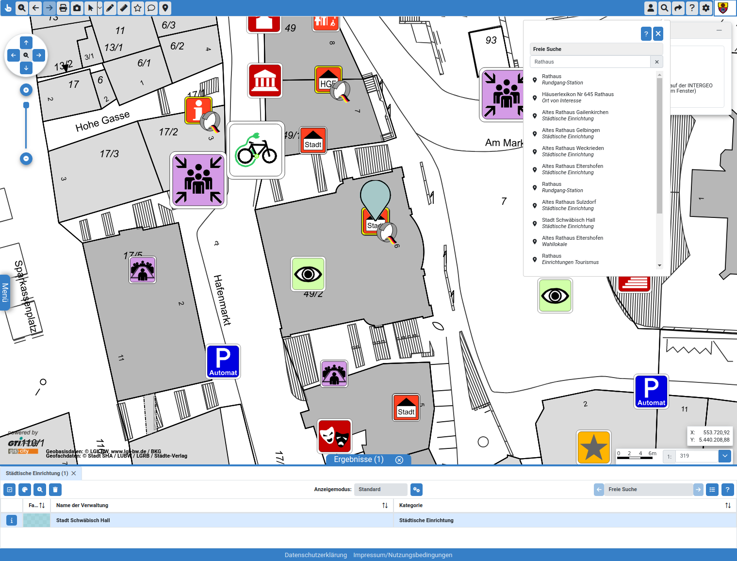 Buergerinfo Suche Marker UI