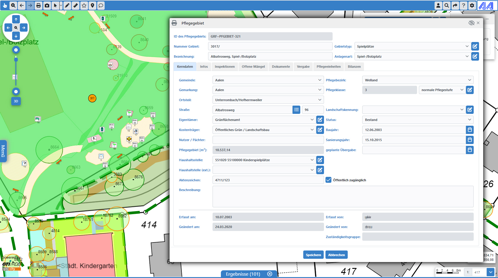 Gruenflaechenplan mit fd pflegegebiet UI