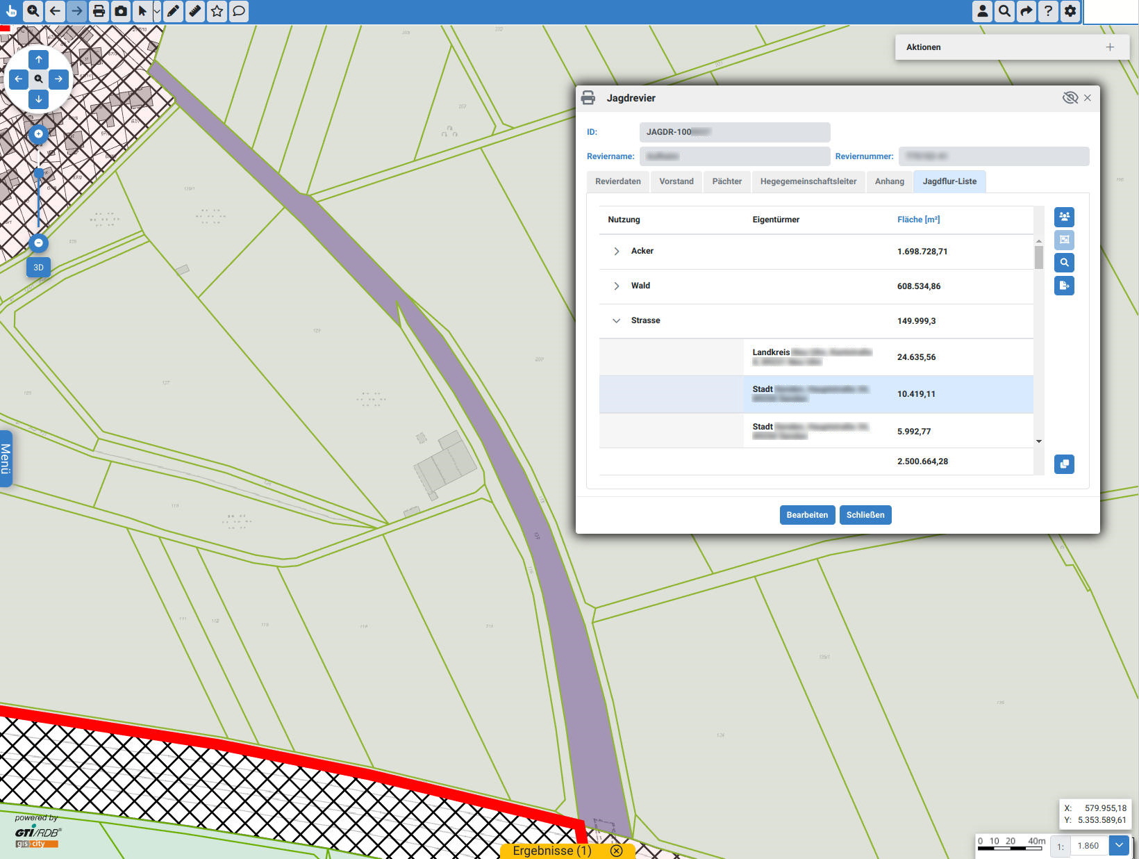 Jagdkataster Flurliste Nutzung