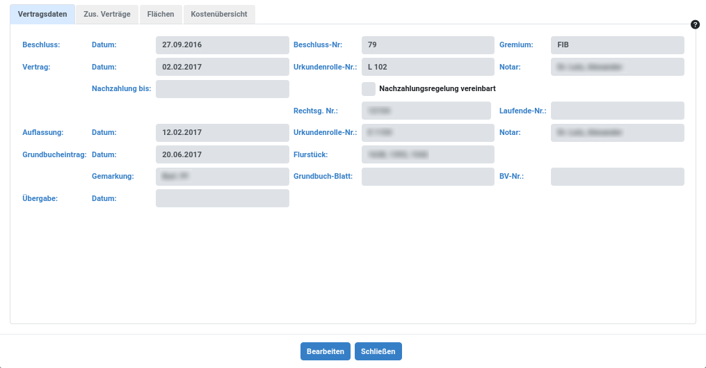 KLN Vertragsdaten Kauf