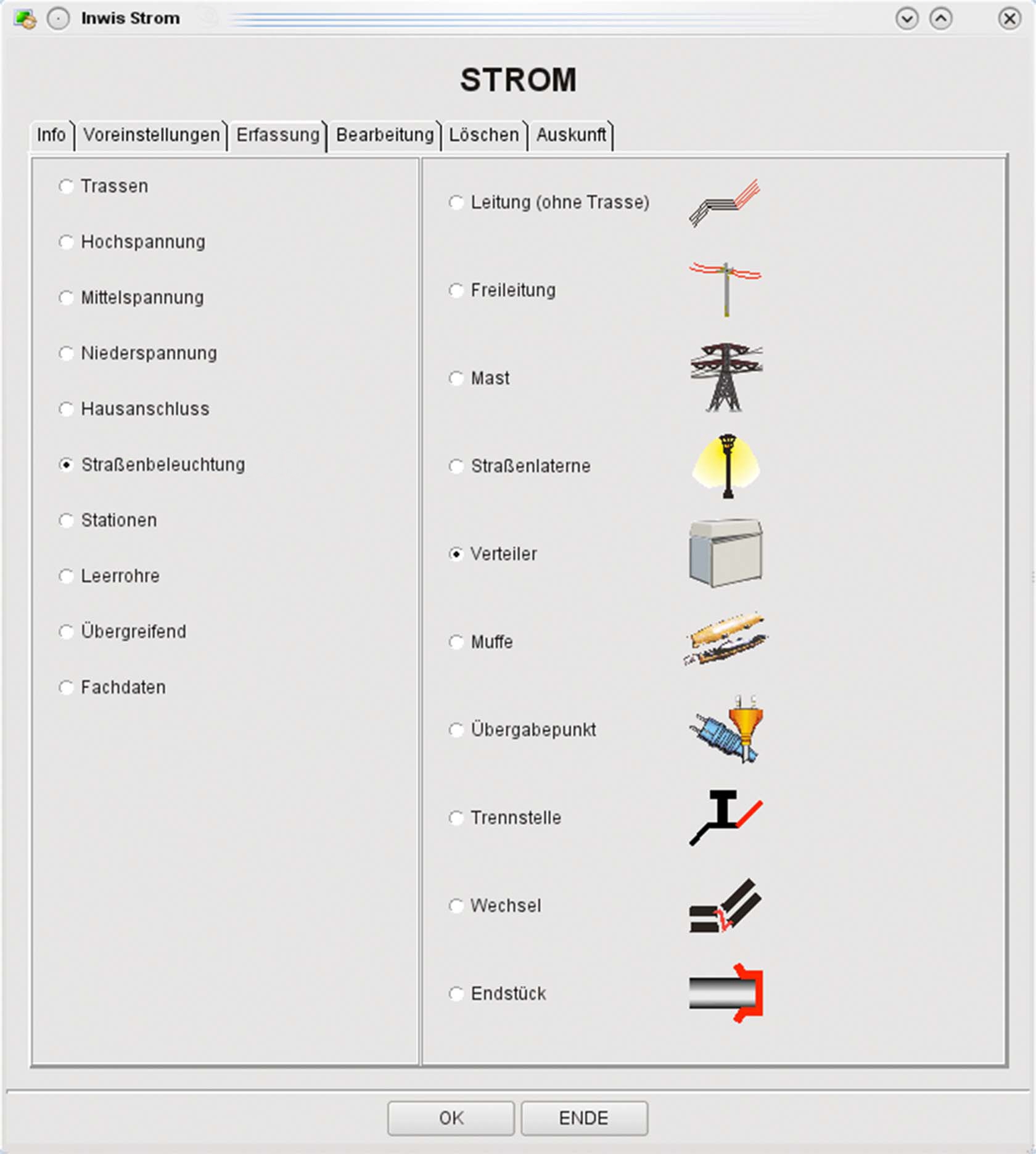 Stromnetze Funktionen UI