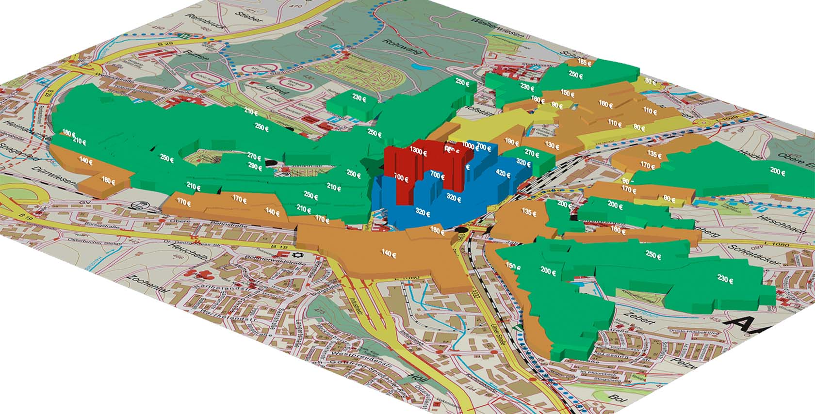Thematische Auswertungen GTI 3D Bodenrichtwerte UI