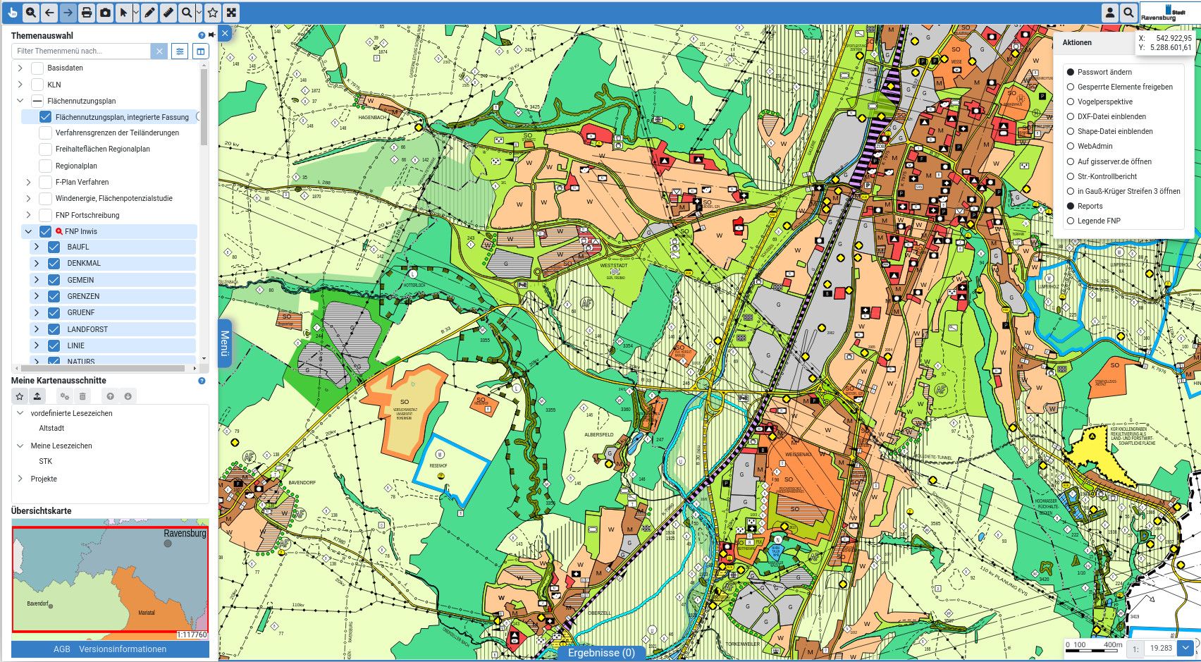 Kartenansicht Benutzer Interface